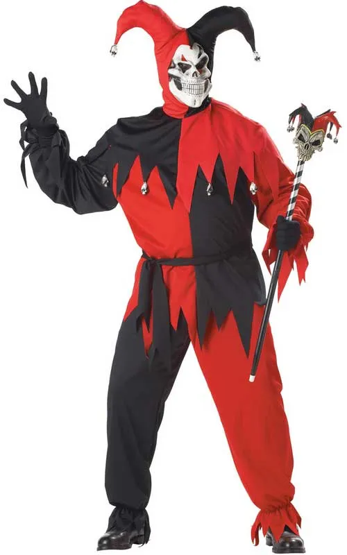 Evil Court Jester Mens Plus Size Halloween Costume