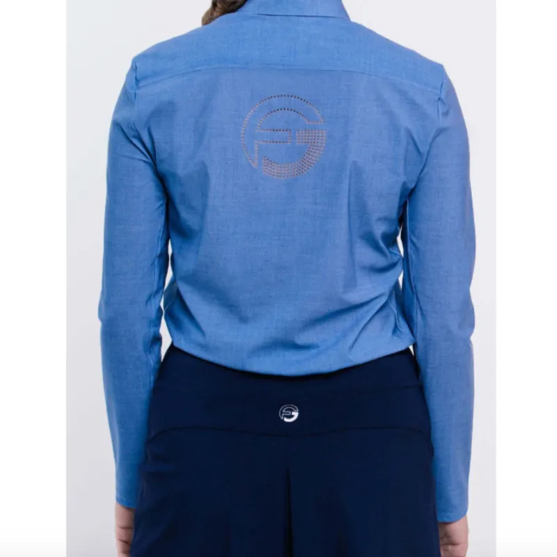 Foray Golf L/S Polo  - Blue Chambray