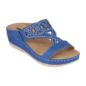 Ganni Blue Wedge Sandals