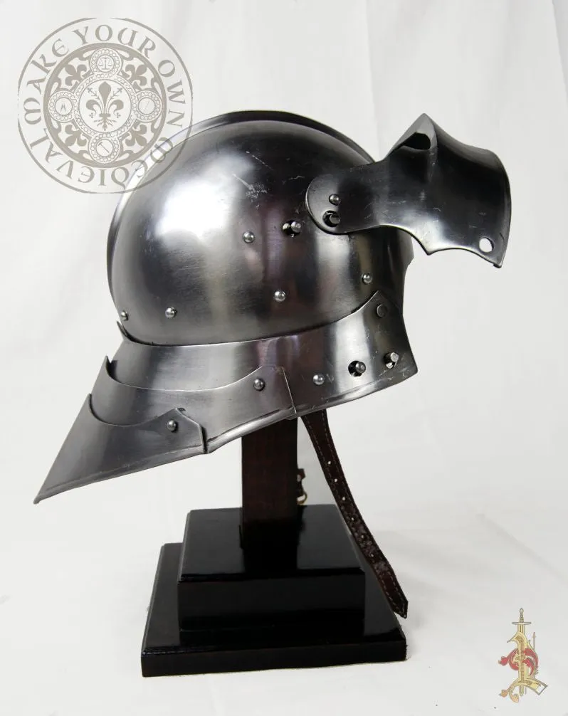 German Gothic 15th Century Sallet Helm 16 Gauge Blackened