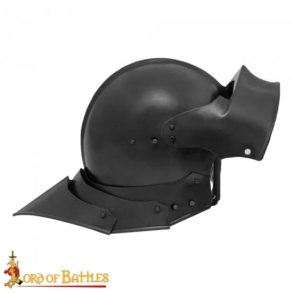 German Gothic 15th Century Sallet Helm 16 Gauge Blackened