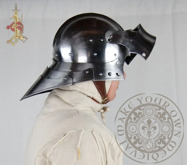 German Gothic 15th Century Sallet Helm 16 Gauge Blackened