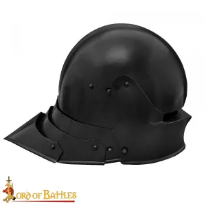 German Gothic 15th Century Sallet Helm 16 Gauge Blackened