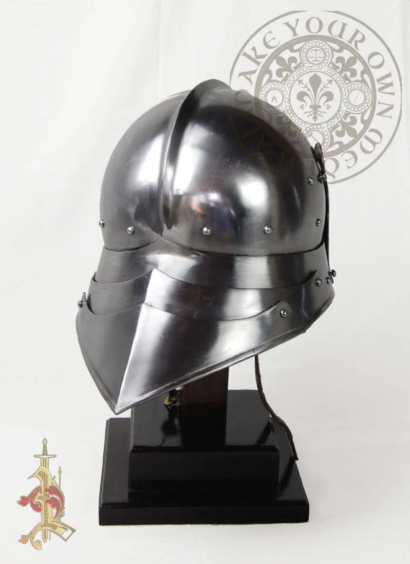 German Gothic 15th Century Sallet Helm 16 Gauge Blackened