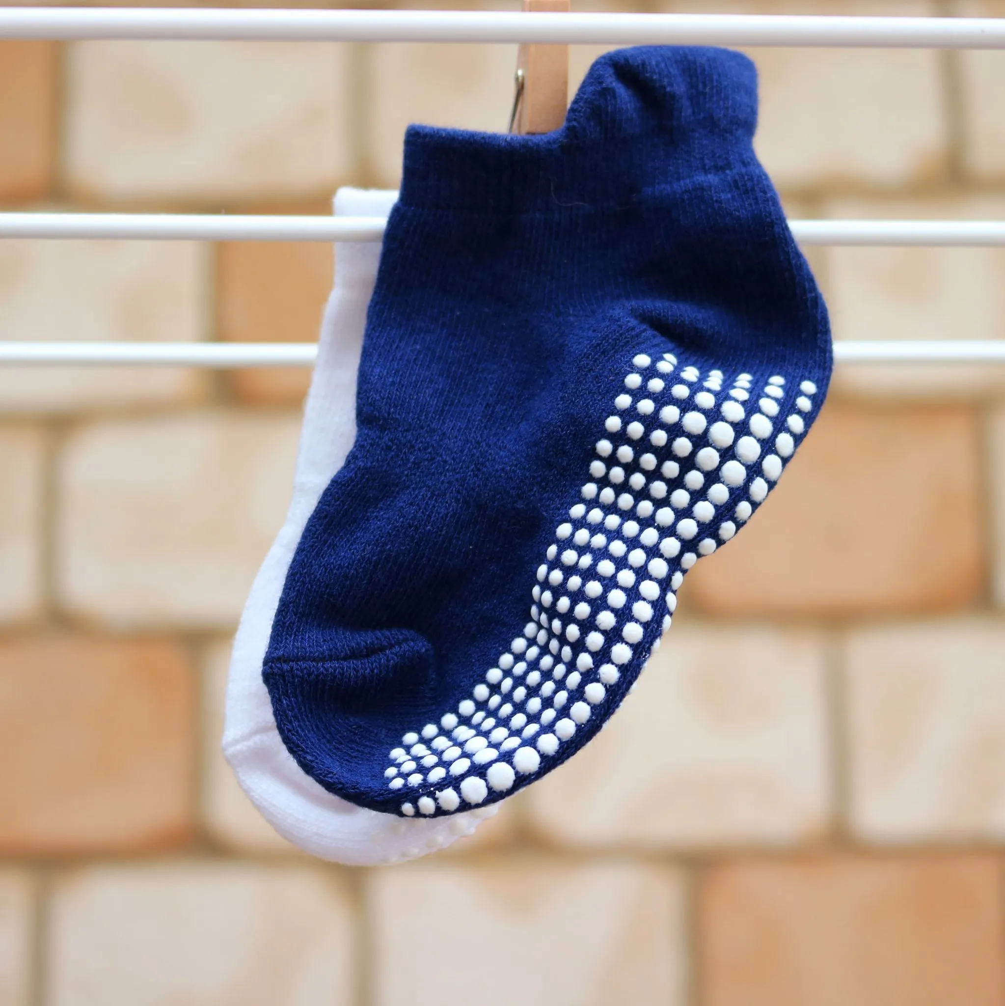 Grip Socks - Navy boys x 2 pack