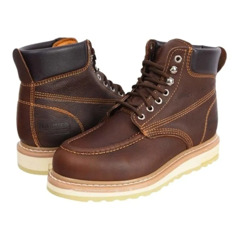 Hammer 613 Brown 6” Men's Soft Toe Work Boots for Men, Goodyear Welt, Oil/Slip Resistant.