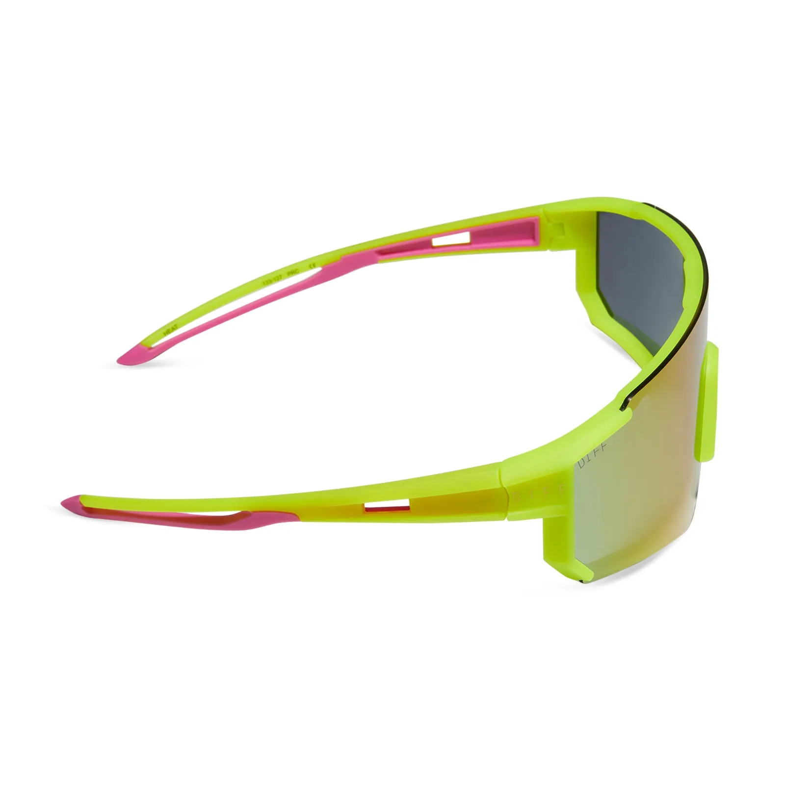 HEAT - NEON YELLOW   PINK RUSH MIRROR   POLARIZED SUNGLASSES