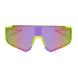 HEAT - NEON YELLOW   PINK RUSH MIRROR   POLARIZED SUNGLASSES