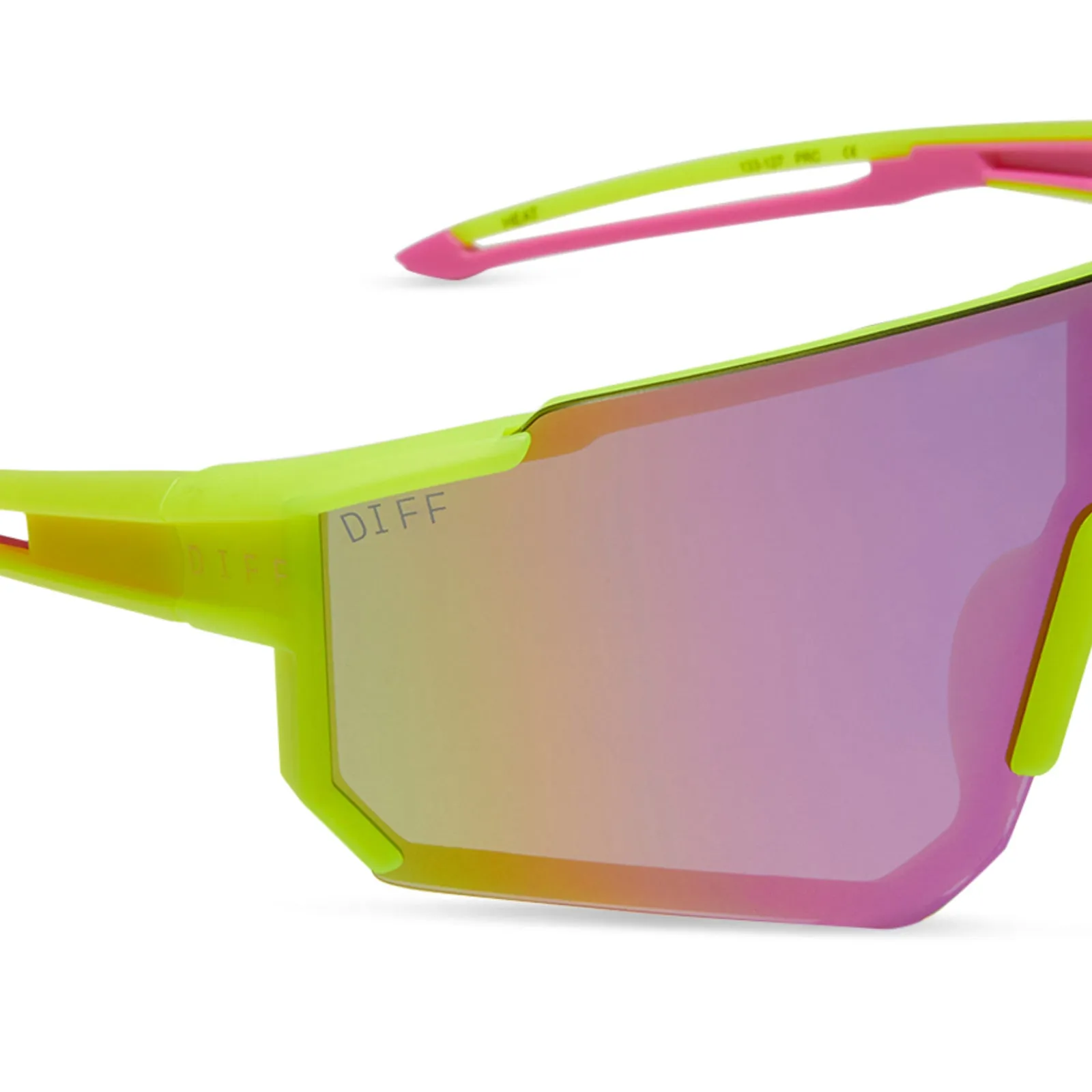 HEAT - NEON YELLOW   PINK RUSH MIRROR   POLARIZED SUNGLASSES