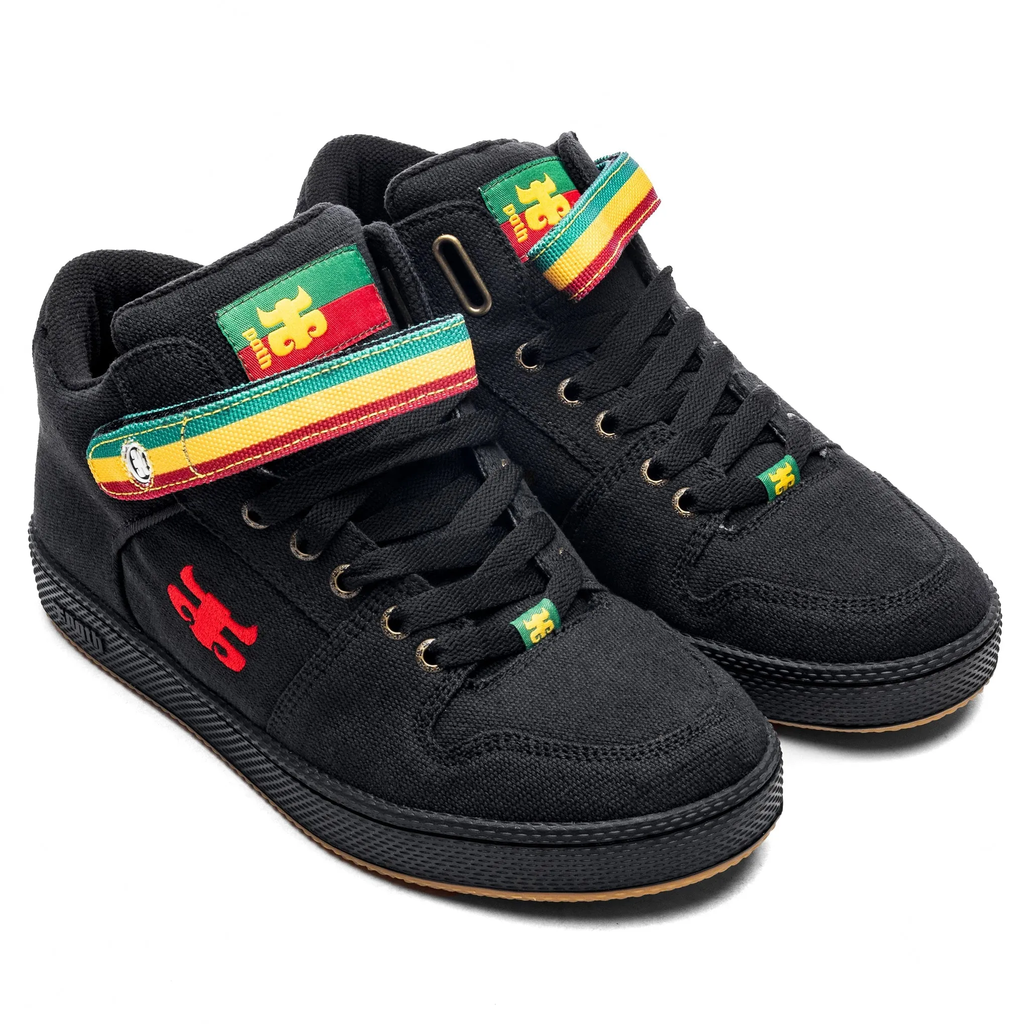 IPATH GRASSHOPPER - BLACK HEMP RASTA SHOES