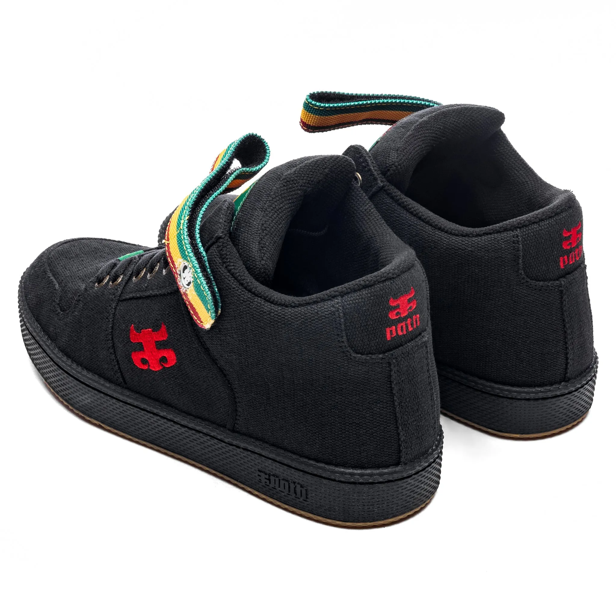 IPATH GRASSHOPPER - BLACK HEMP RASTA SHOES