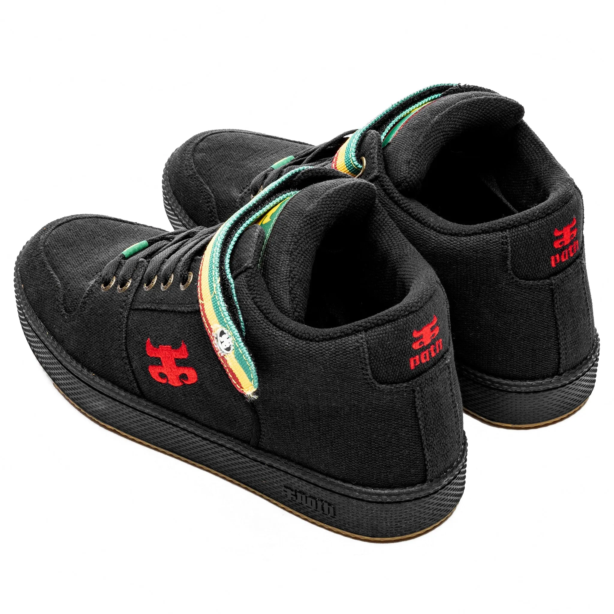 IPATH GRASSHOPPER - BLACK HEMP RASTA SHOES