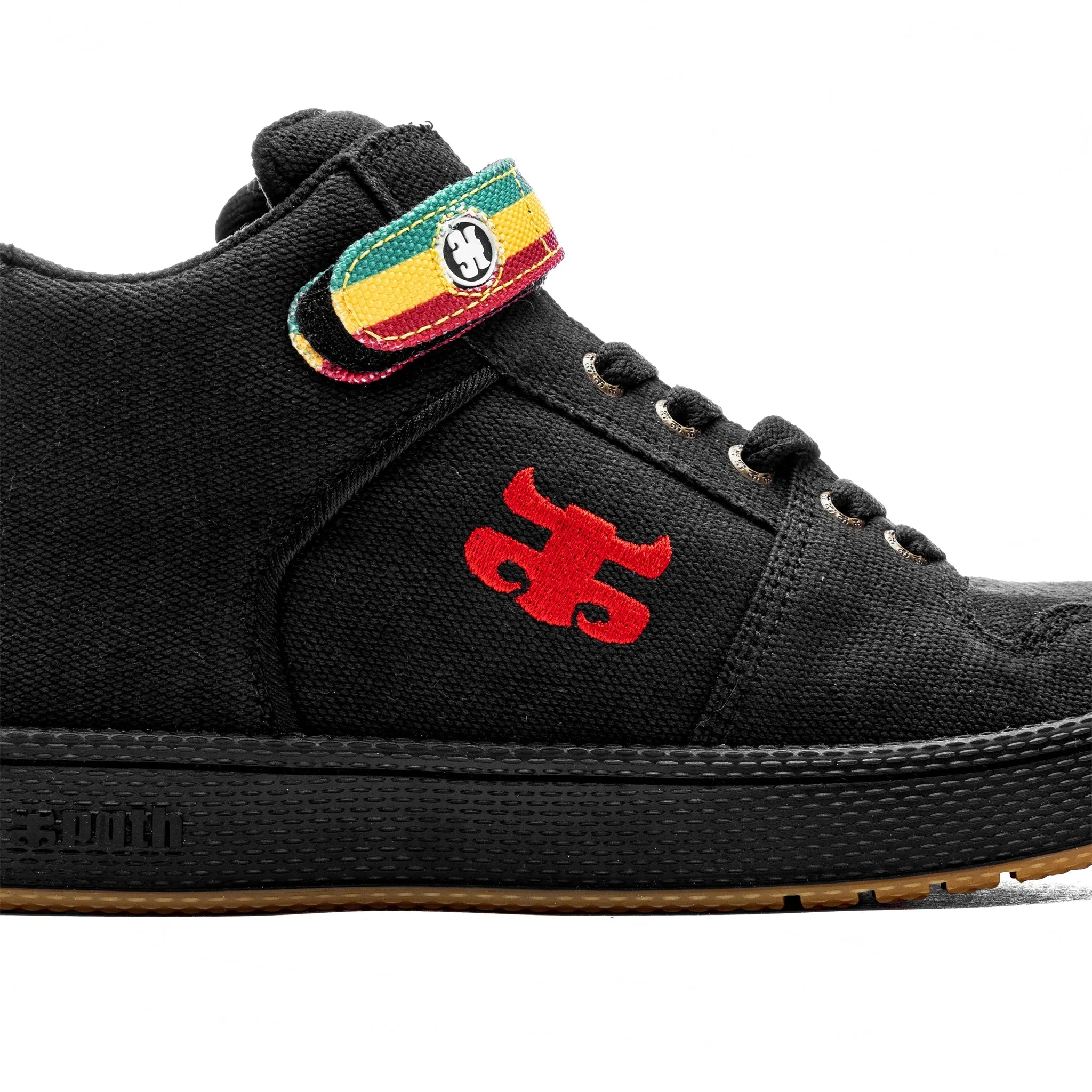 IPATH GRASSHOPPER - BLACK HEMP RASTA SHOES