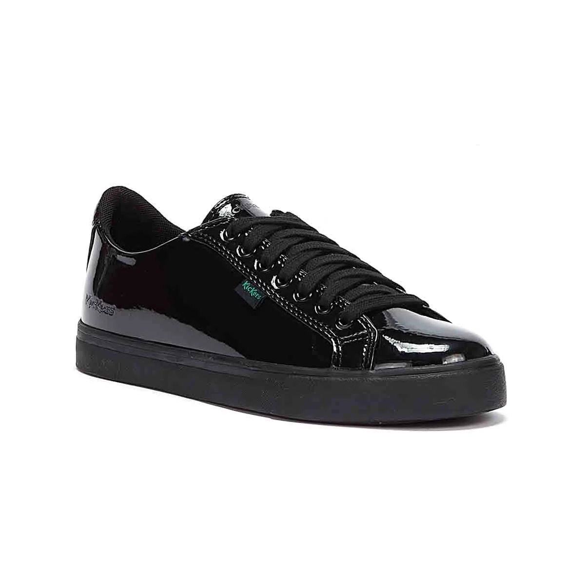 Kickers Tovni Lacer Youth Black Patent Shoes