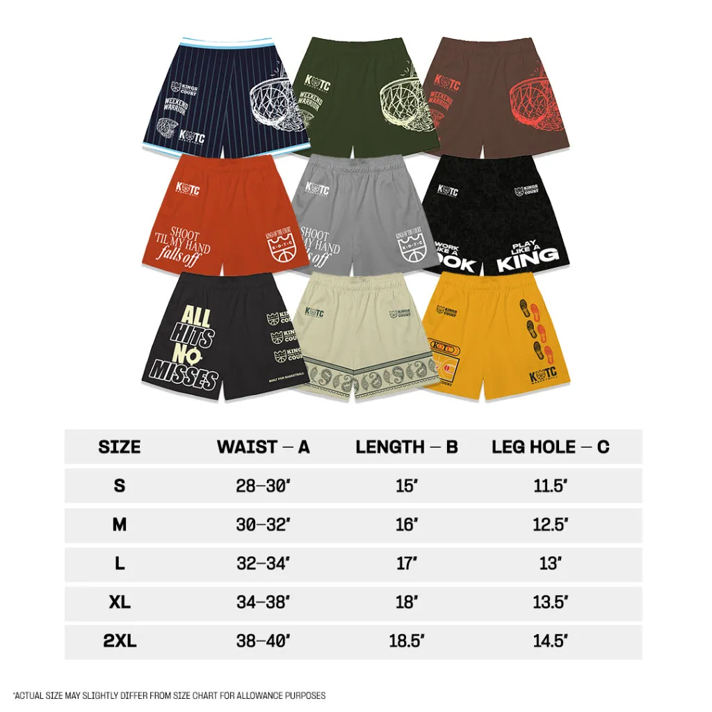 Kings Of The Court Built for Basketball Collection Statement Shorts KOTC Swingman Mesh Shorts