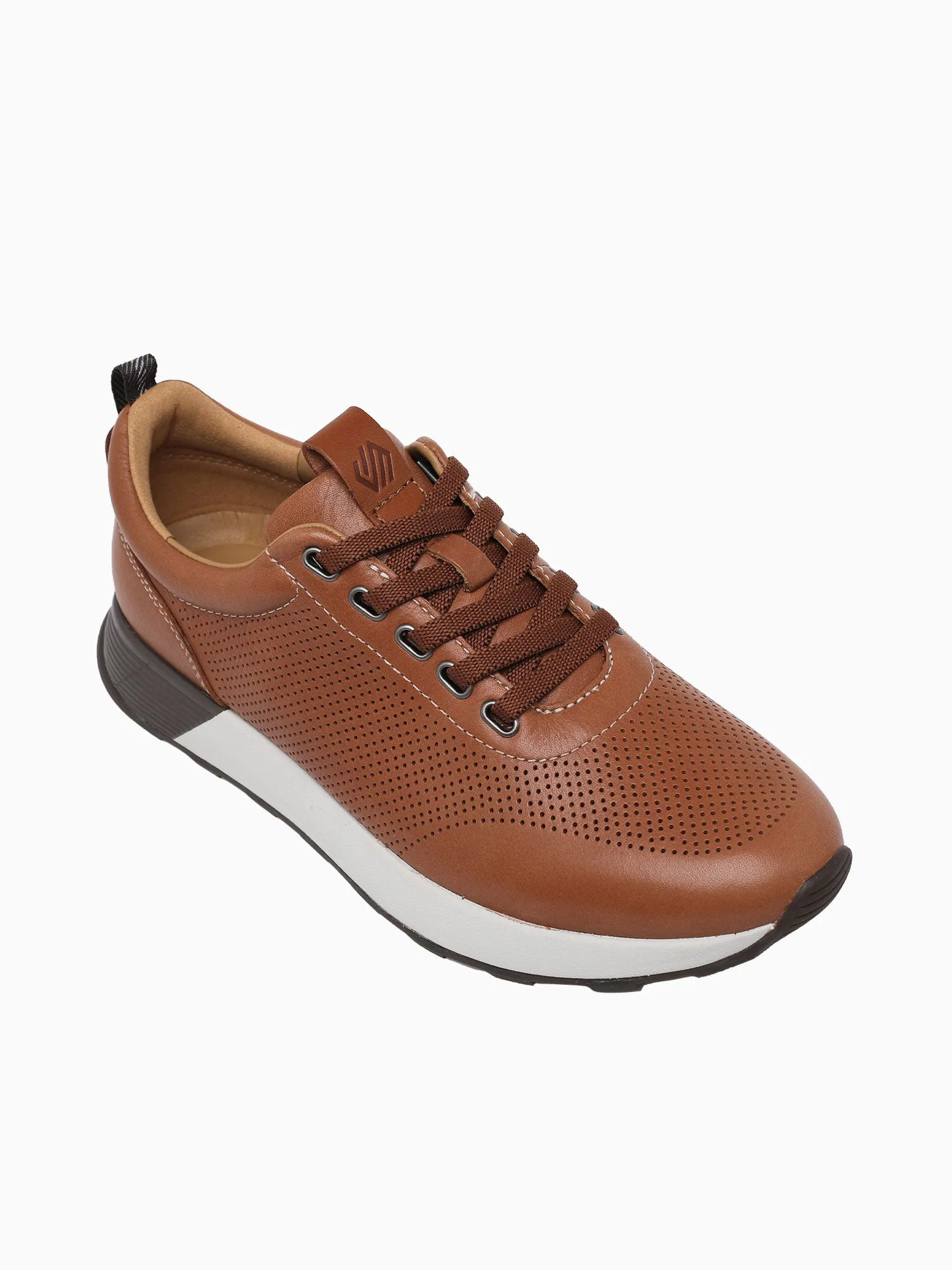 Kinnon Perfed Jogger Tan Full Grain