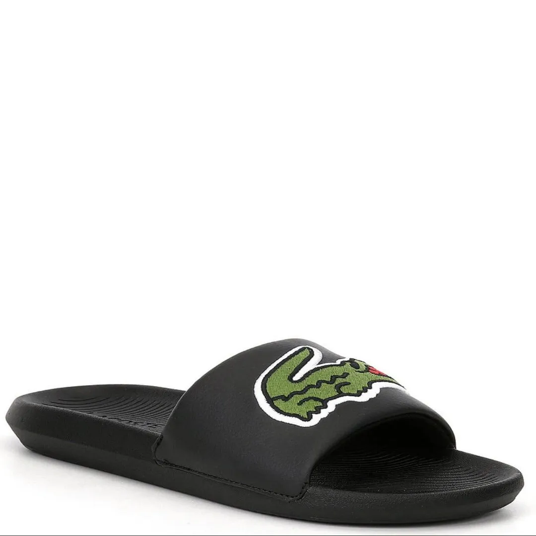 LACOSTE BIG GATOR SLIDES MENS -BLACK