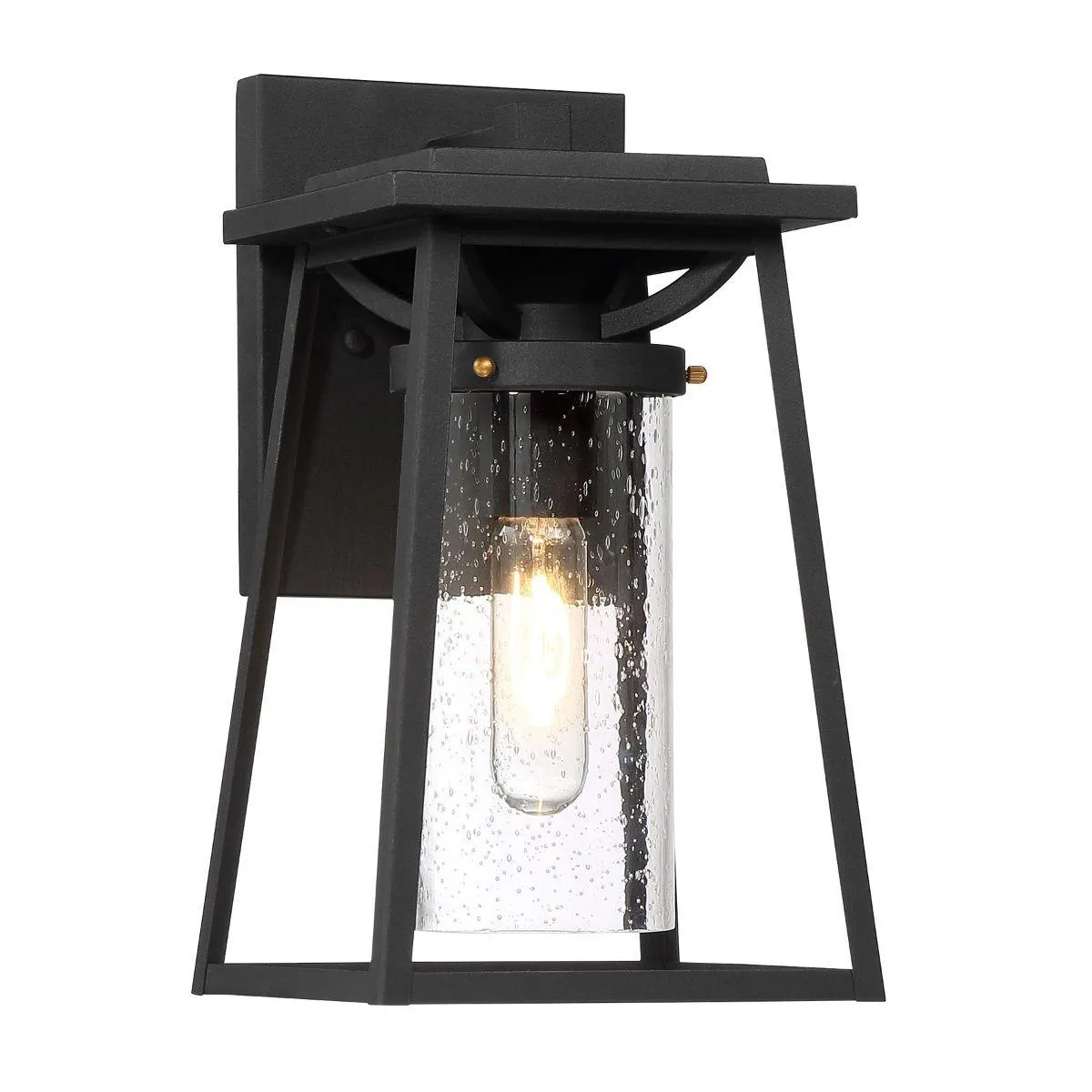 Lanister Court 13 in. Outdoor Wall Lantern Black & Gold Finish