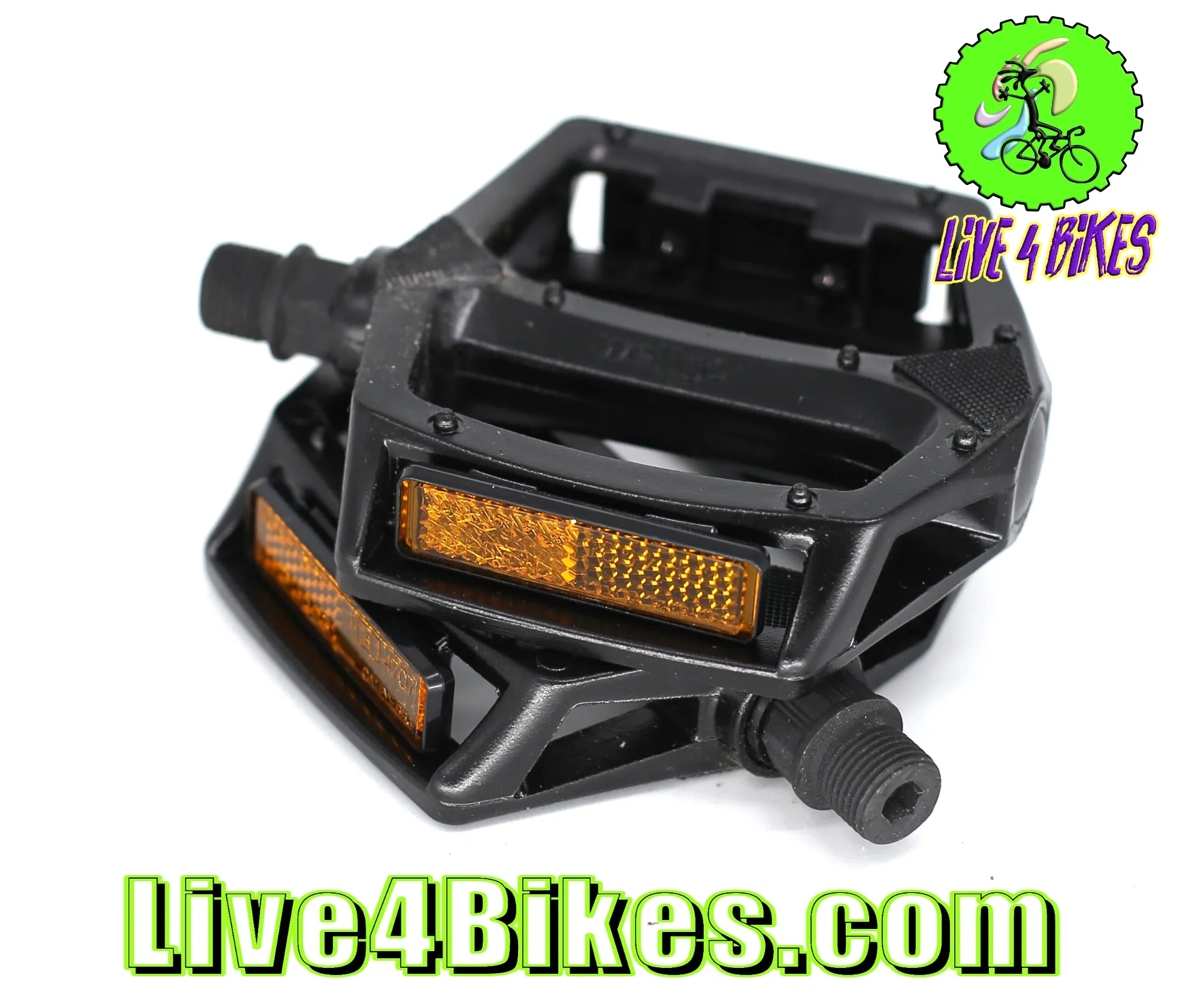 Large Platform 9/16 Replacement Pedals Aluminum  Black - Live 4 Bikes