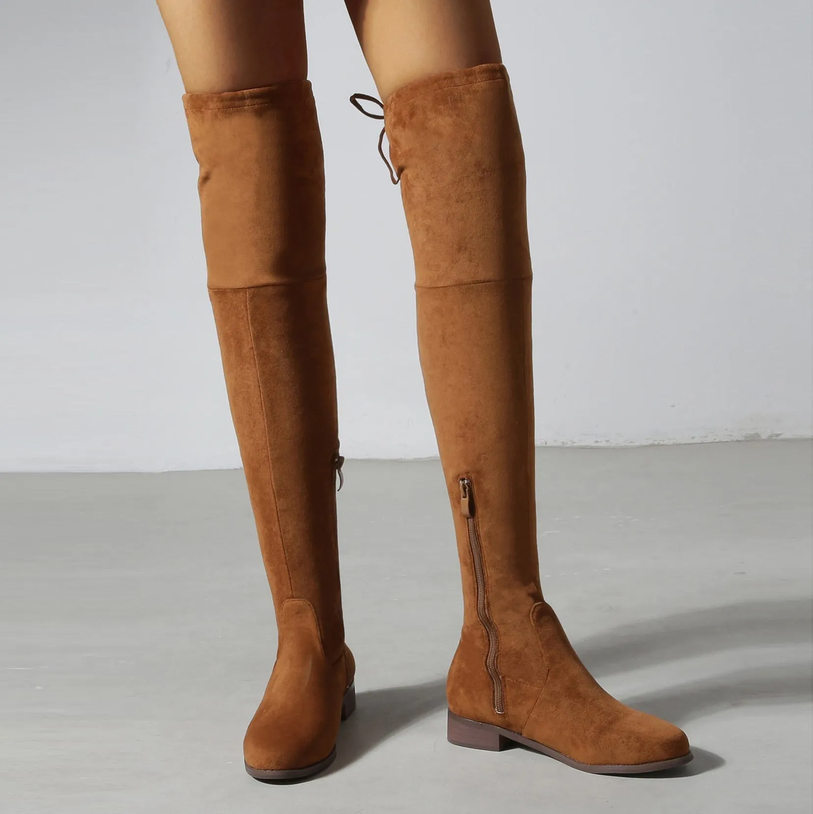 Low Heeled Round Toe Over-knee High Boots