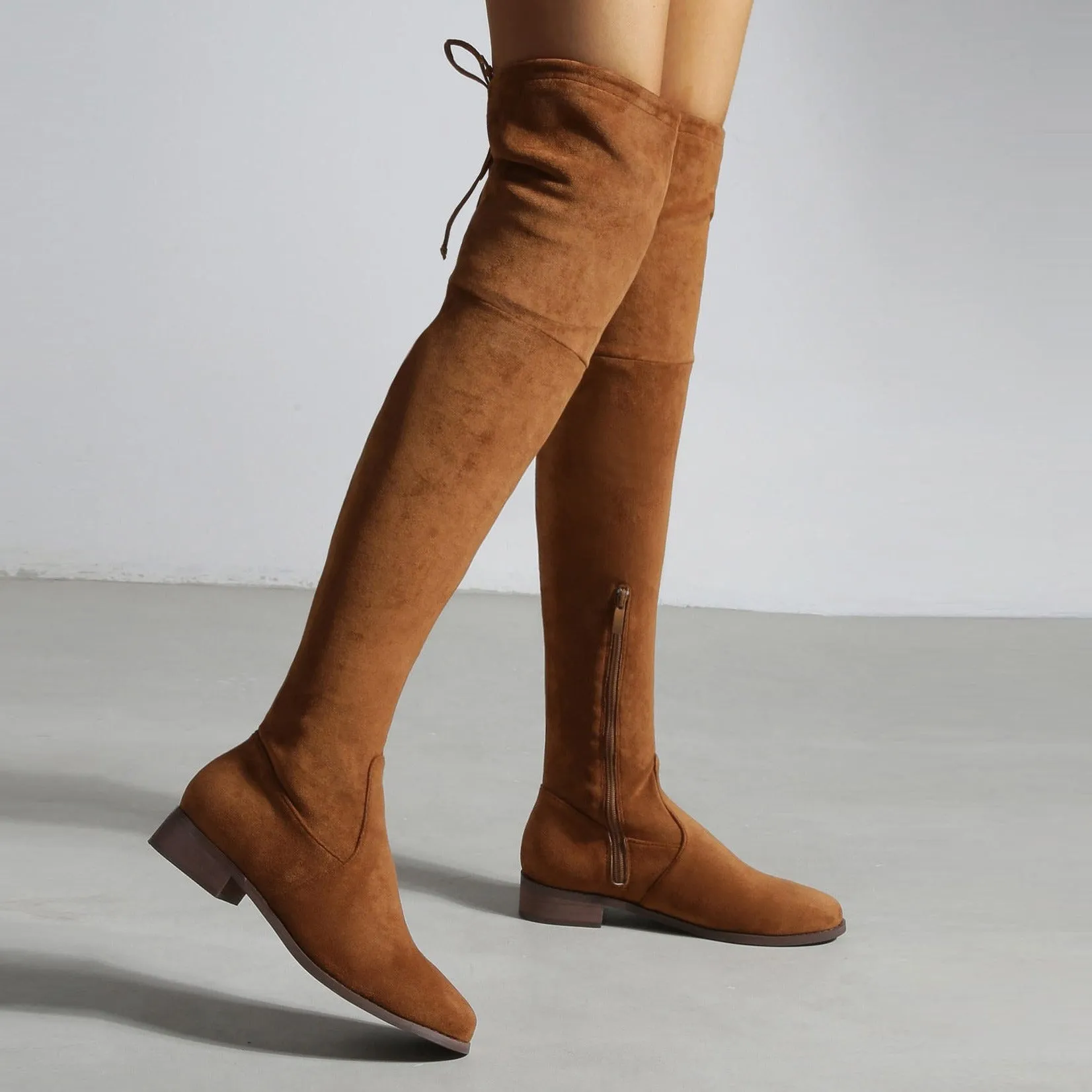 Low Heeled Round Toe Over-knee High Boots