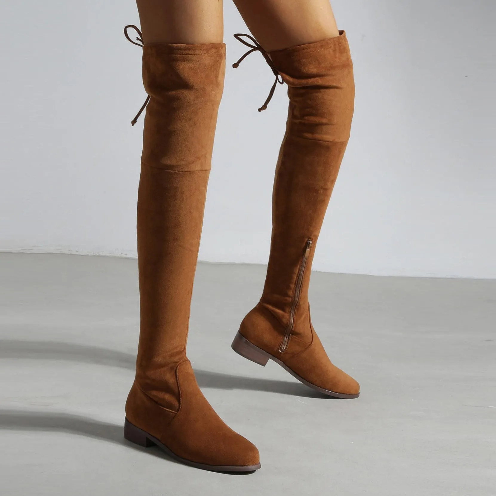 Low Heeled Round Toe Over-knee High Boots