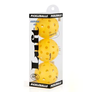 Luft Arrow 40 3Pk Pickleball Balls-Yellow