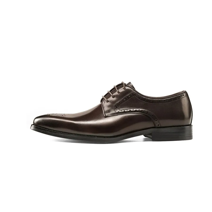 LuxeLace Exotic Leather Lace-Up Dress Shoes