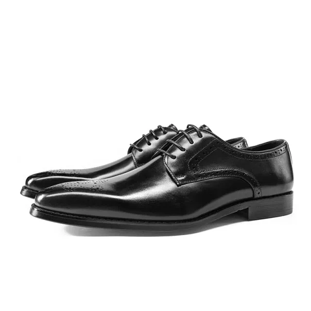 LuxeLace Exotic Leather Lace-Up Dress Shoes