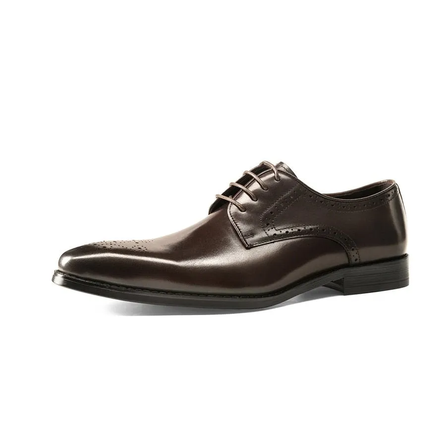 LuxeLace Exotic Leather Lace-Up Dress Shoes