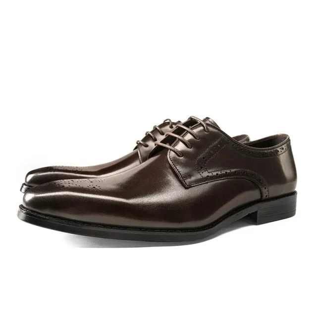 LuxeLace Exotic Leather Lace-Up Dress Shoes