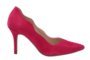 MARIAN Fuchsia Pink Suede Scalloped edge court shoe