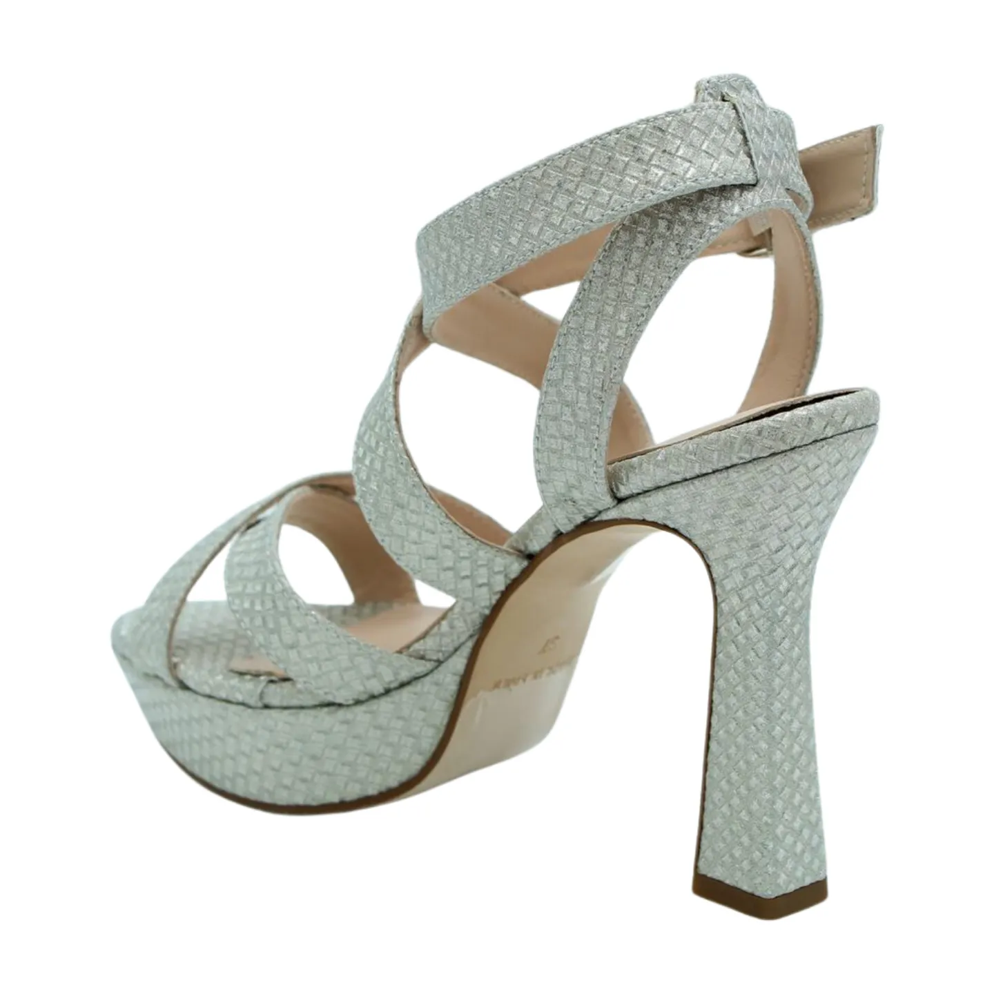 MARIAN Silver Shimmer Platform Sandals 63906