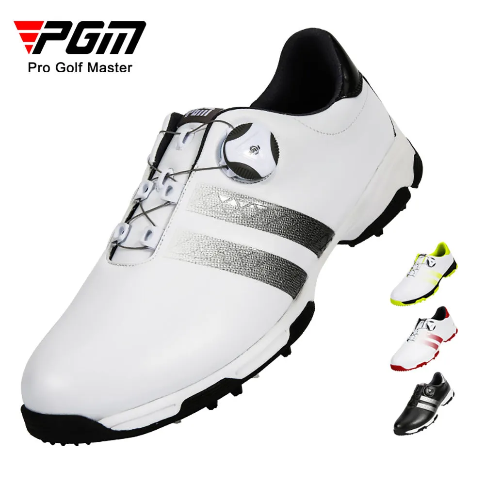 Men's Leather Fast Lacing Golf Shoes