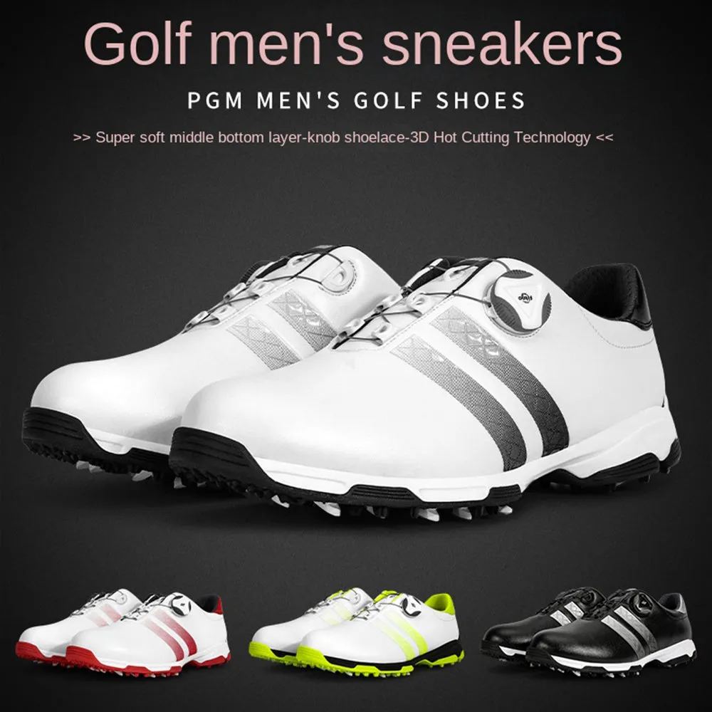 Men's Leather Fast Lacing Golf Shoes