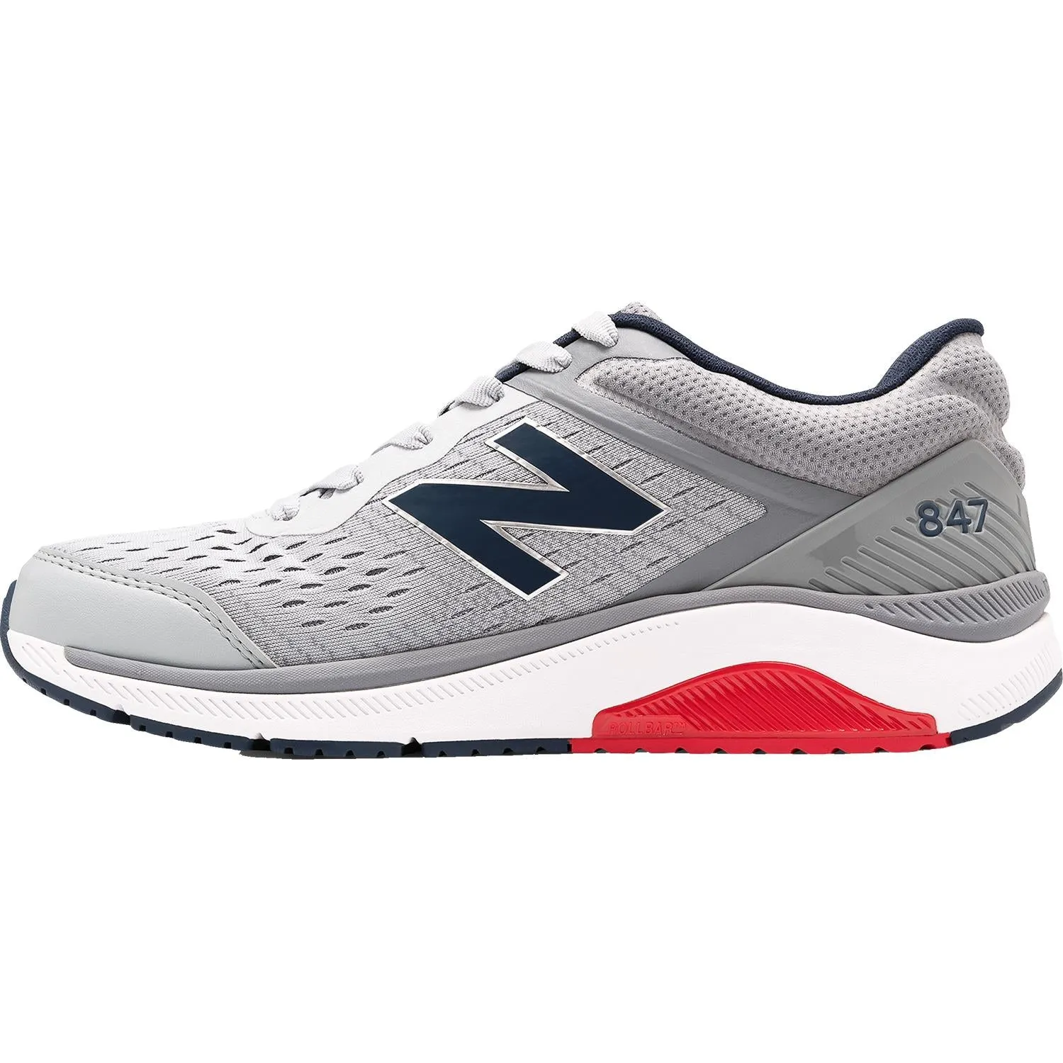 Men's New Balance MW847LG4 Walking Shoe Silver Mink/Gunmetal Synthetic