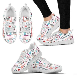 Minty Fresh Dental Instrument Pattern Women's Sneakers