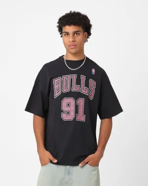 Mitchell & Ness Chicago Bulls Name & Number Oversized T-Shirt Faded Black