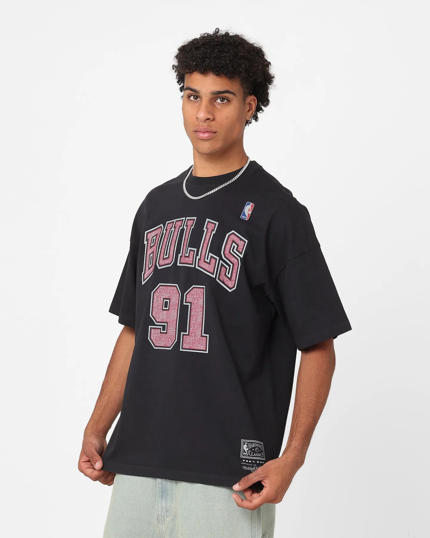 Mitchell & Ness Chicago Bulls Name & Number Oversized T-Shirt Faded Black