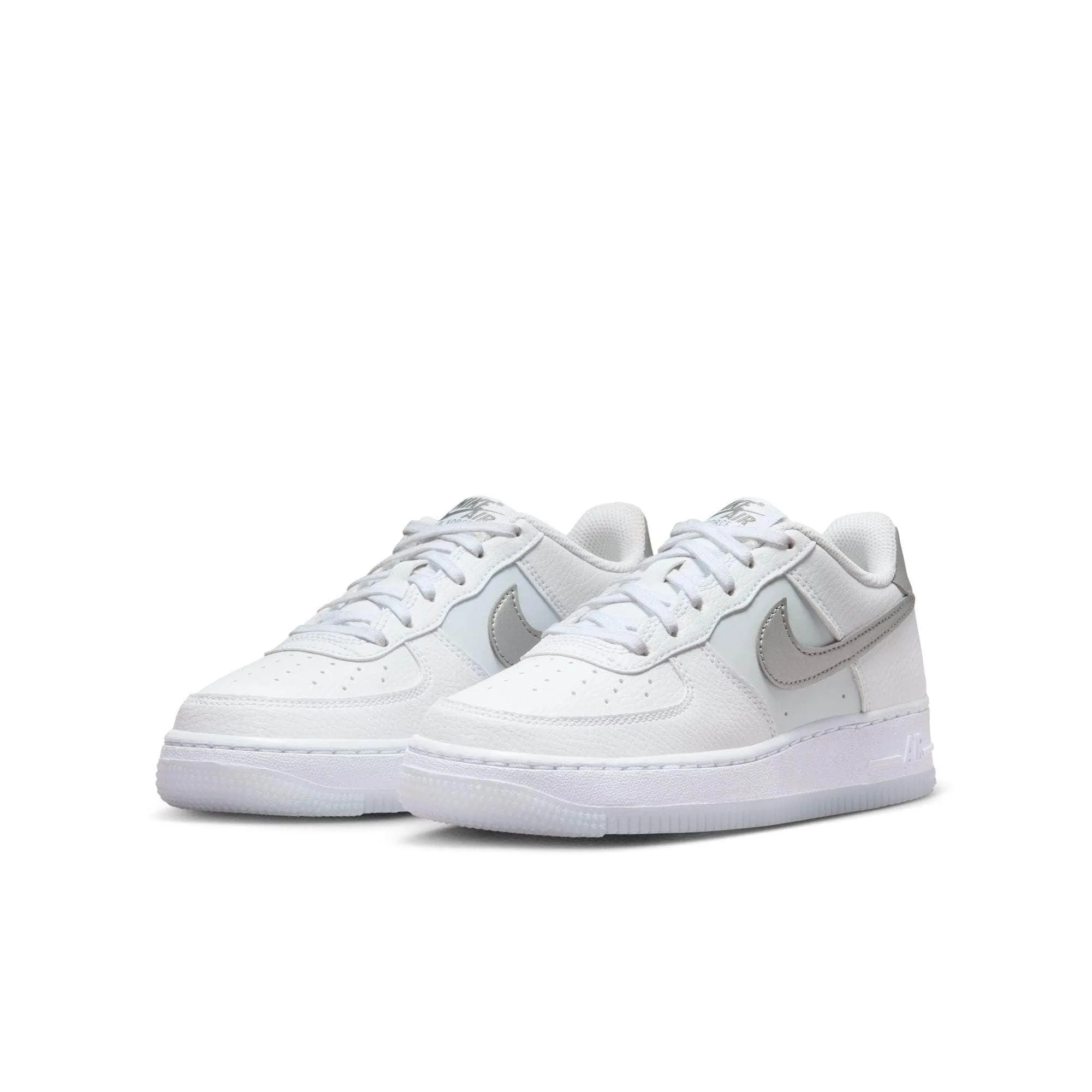 Nike Air Force 1 "White & Football Grey" - Boy's Grade School