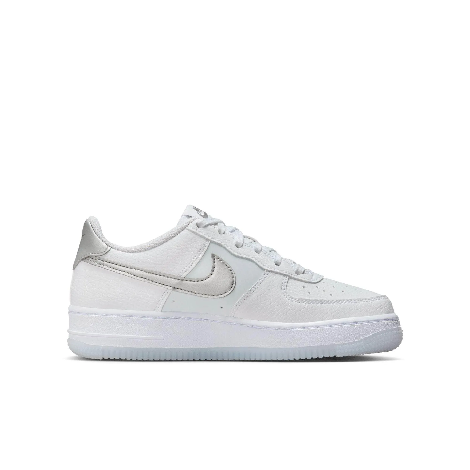 Nike Air Force 1 "White & Football Grey" - Boy's Grade School