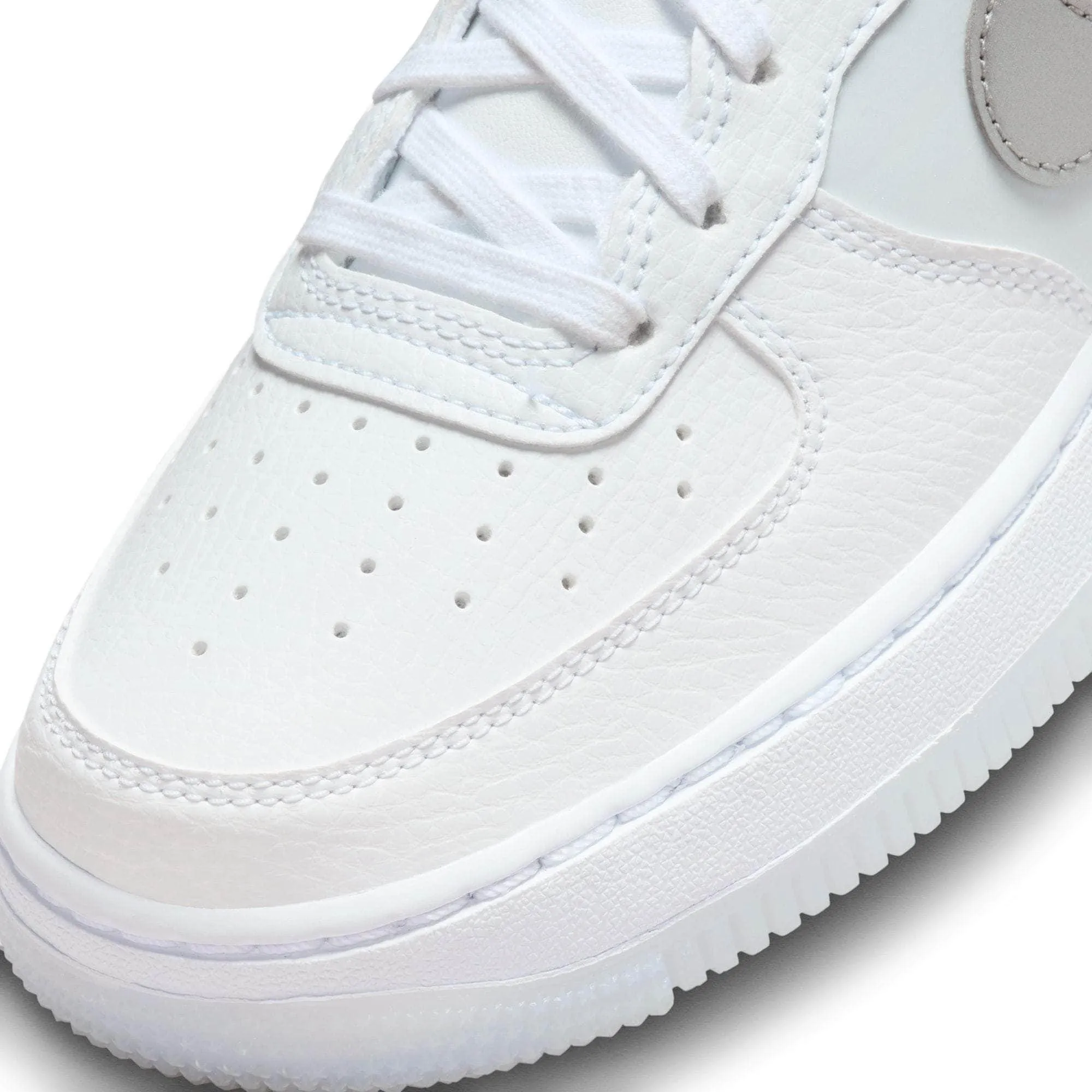 Nike Air Force 1 "White & Football Grey" - Boy's Grade School