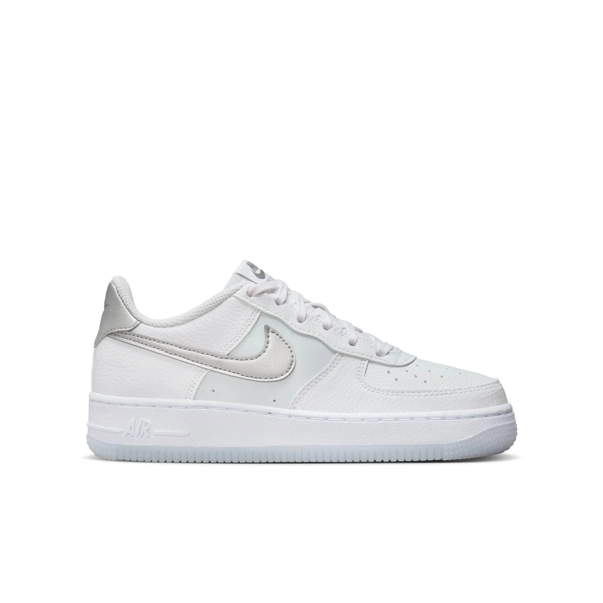 Nike Air Force 1 "White & Football Grey" - Boy's Grade School