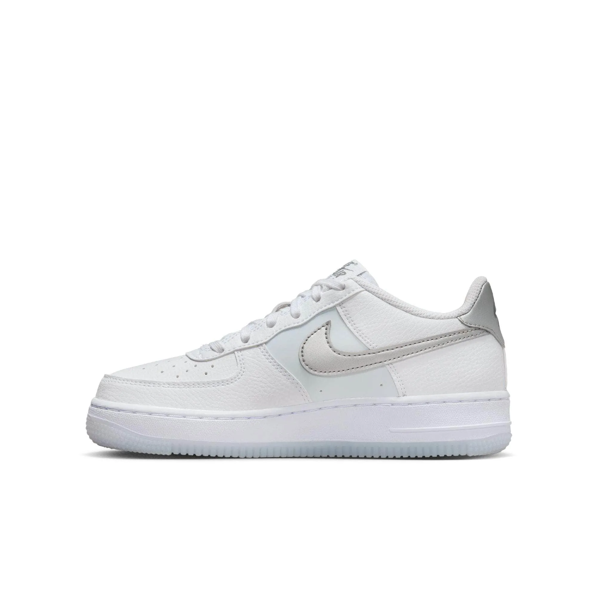 Nike Air Force 1 "White & Football Grey" - Boy's Grade School