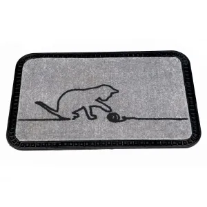 OnlyMat Onlymat Soft QuickDry Bath Doormat Flocked Cat Design (40x60cmx8mm) (Grey)