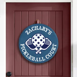 Pickleball Court Custom Wood Sign