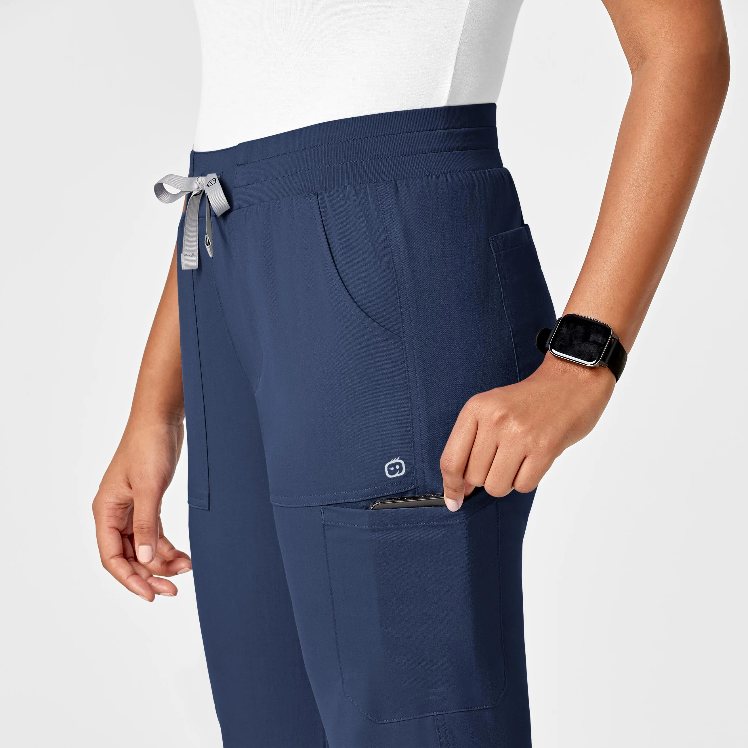 PRO Women's Slim Leg Cargo Scrub Pant - Navy