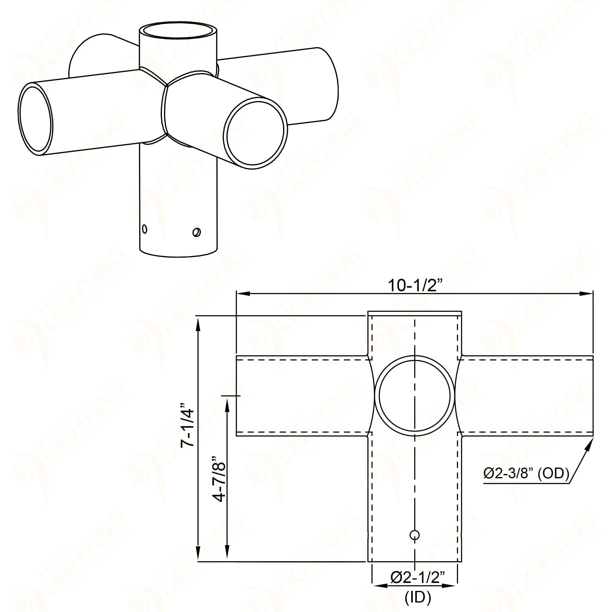 Quad 90 Degree Horizontal Tenon Adapter With Screws (V2)