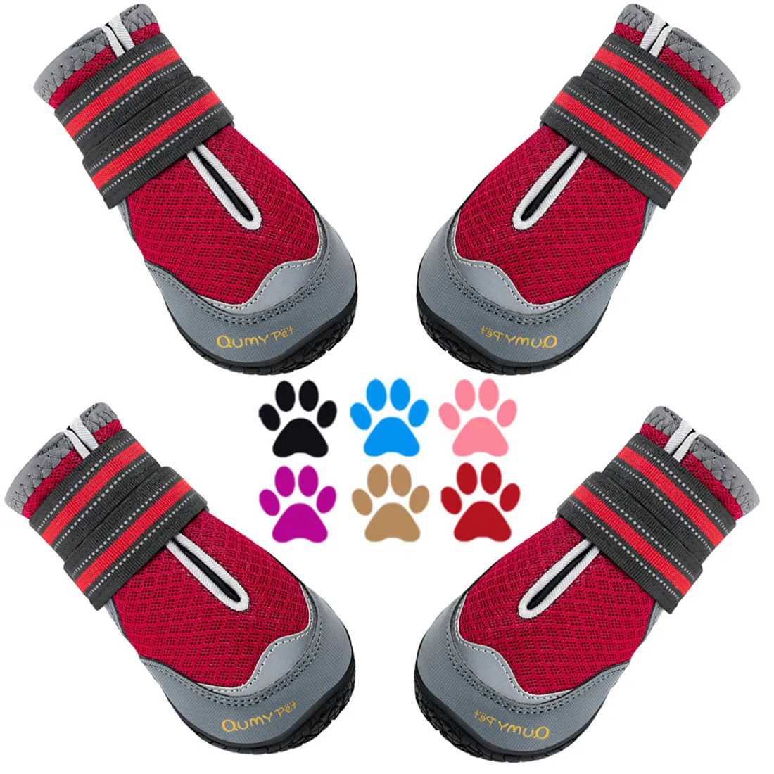 QUMY Dog Shoes for Hot Pavement 4PCS