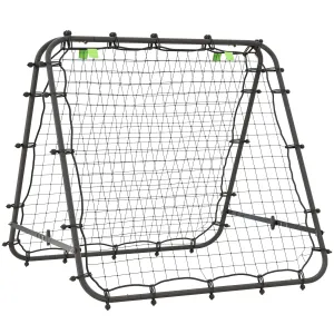 Rebounder Net Football Target Goal with Adjustable Angles, Black